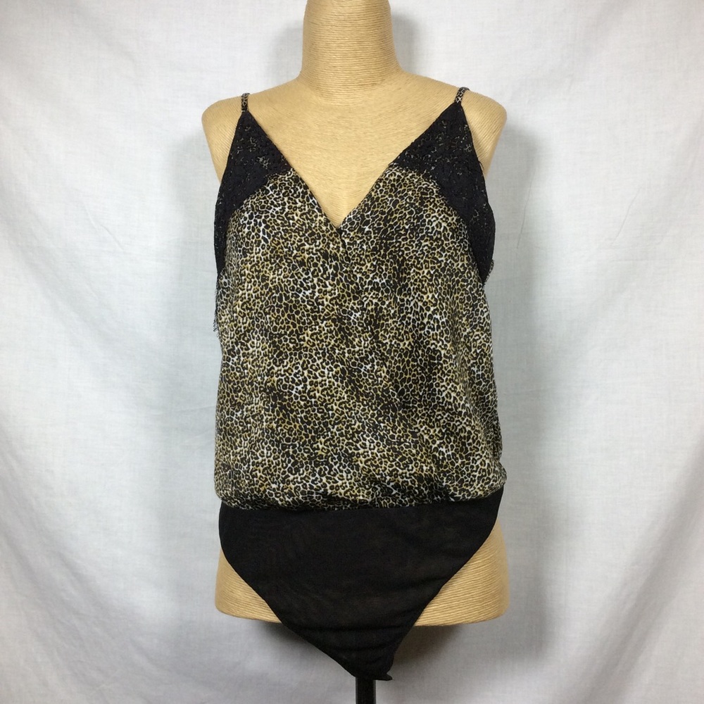 Socialite Women’s Black/Lace Leopard Bodysuit